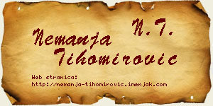Nemanja Tihomirović vizit kartica